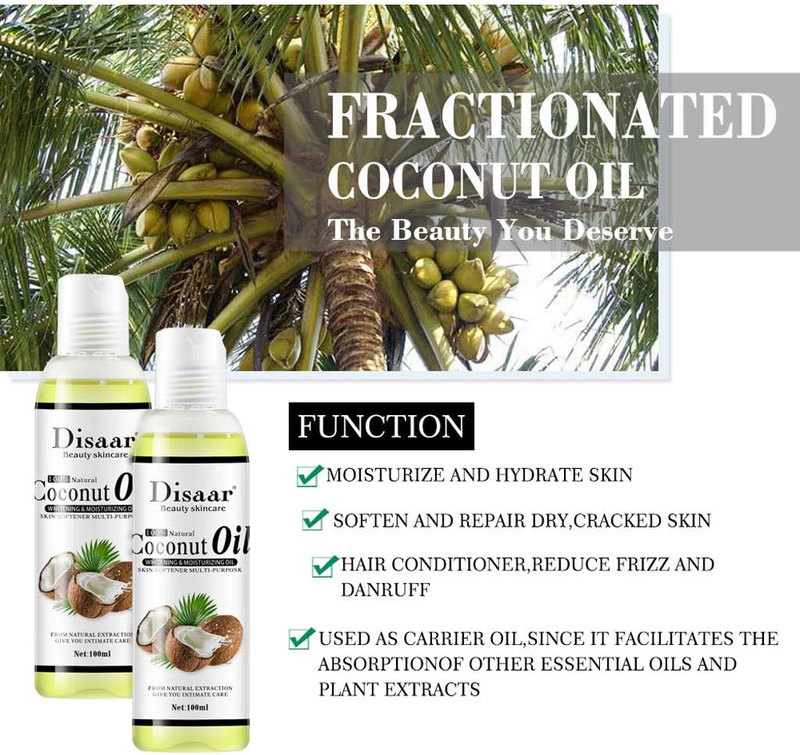 Disaar Beauty Natural Coconut Oil, 100ml