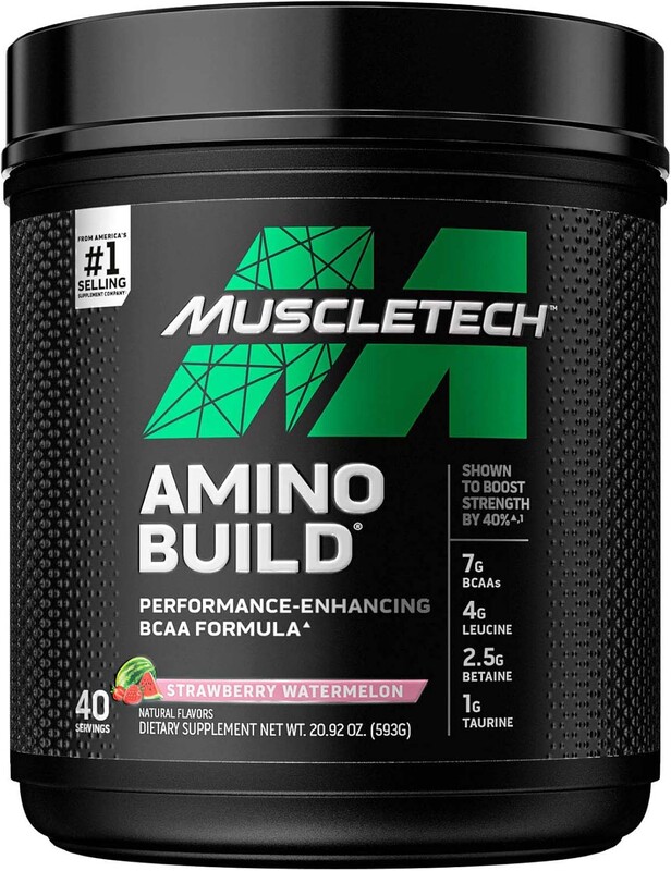 MuscleTech Amino Build Powder, 40 Servings, 593gm, Strawberry Watermelon