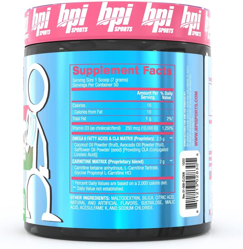 BPI Sports CLA + Carnitine Conjugated Linoleic Acid Powder, 350 gm, Watermelon Freeze