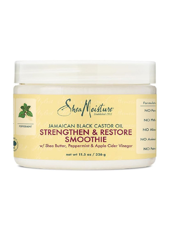 Shea Moisture Jamaican Black Castor Oil Strengthen & Restore Smoothie Cream for Damaged Hair, 326gm