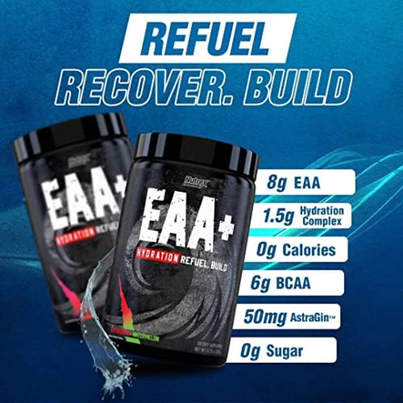 Nutrex Research EAA+ Hydration Refuel Build, 30 Servings, Strawberry Watermelon