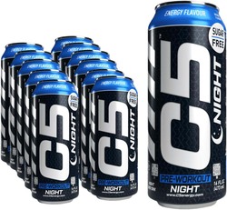 C5 Energy Extreme Pre-Workout Energy Drink, Sugar Free, 12 x 473ml, Energy Night