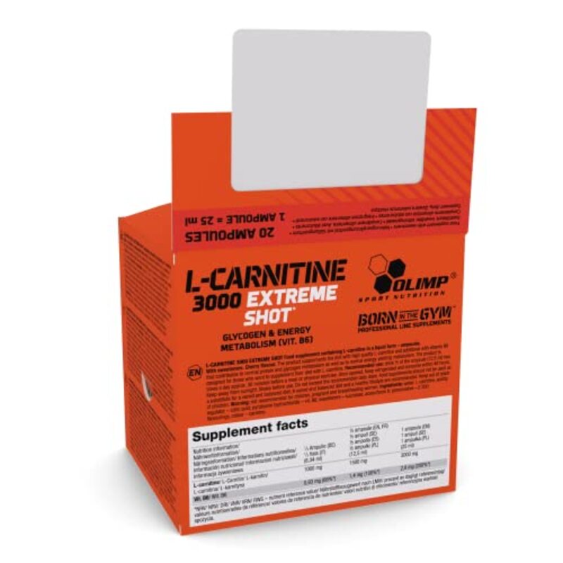 Olimp Sport Nutrition L-Carnitine 3000 Extreme Shots, 20 x 25ml, Cherry