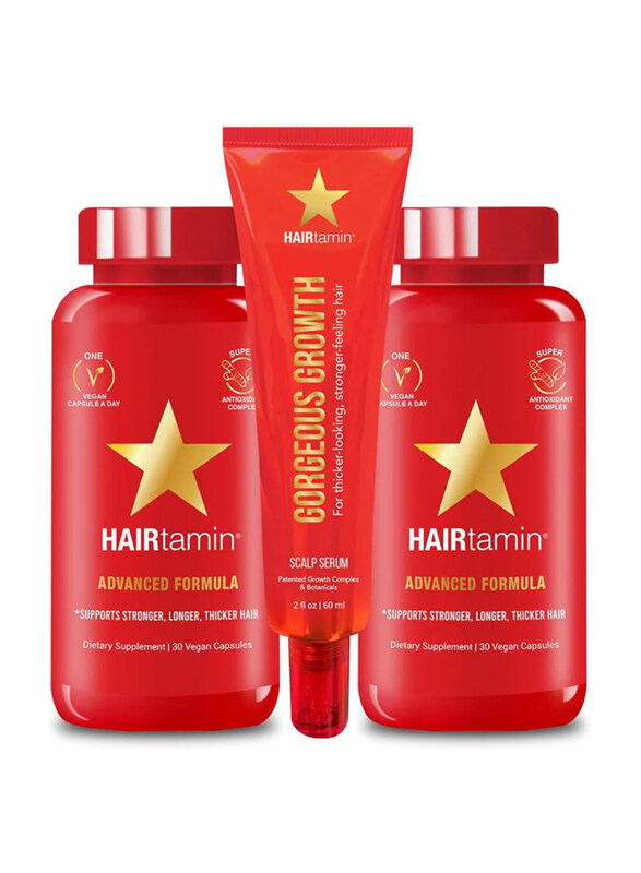 

Hairtamin Holiday Hair Bundle and Scalp Serum for All Hair Types, 3 Pieces
