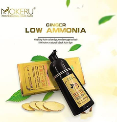 Mokeru Ginger Hair Shampoo Magic 5 Minutes Natural Black Hair Dye Colour, 500ml, Black