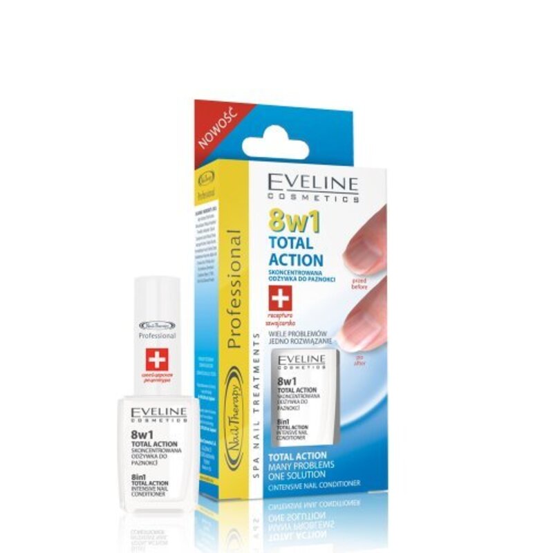 Eveline 8 in 1 Nail Therapy Total Action Nail Conditioner, 12ml