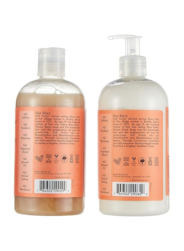 Shea Moisture Coconut & Hibiscus Curl & Shine Shampoo 384ml + Conditioner 384ml, Set