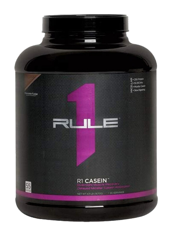 

Rule1 R1 Casein Protein, 55 Servings, 4.11lbs, Chocolate Fudge