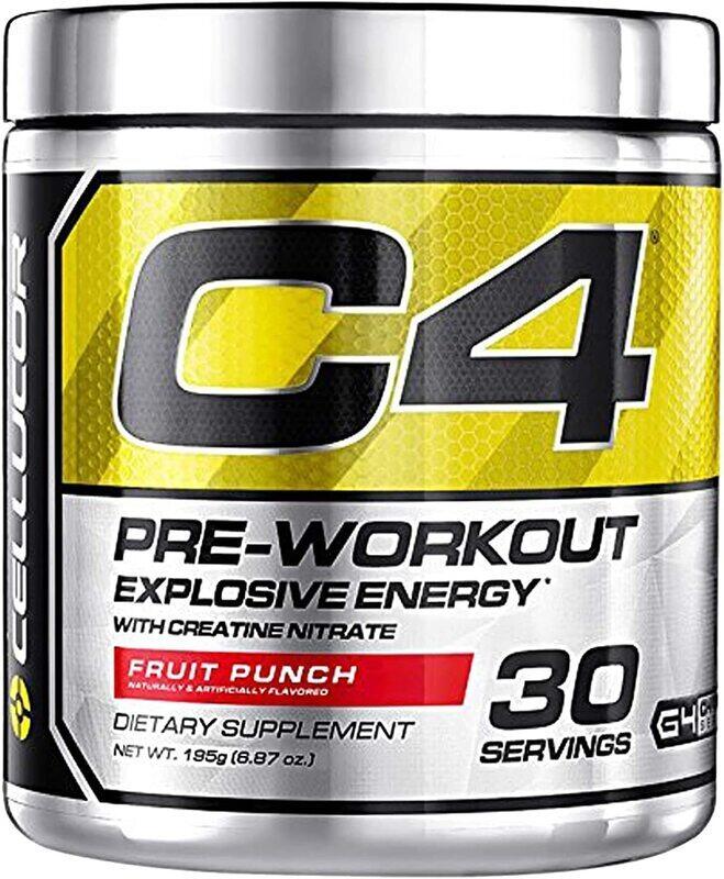 

Cellucor C4 Pre-Workout Explosive Energy with Creatine Nitrate, 30 Servings, Fruit Punch