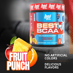 BPI Sports Best BCAA Peptide Linked Powder Dietary Supplement, 30 Servings, 300gm, Fruit Punch