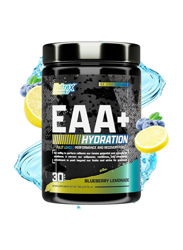 Nutrex Research EAA Hydration Supplement, 30 Servings, 390gm, Blueberry Lemonade