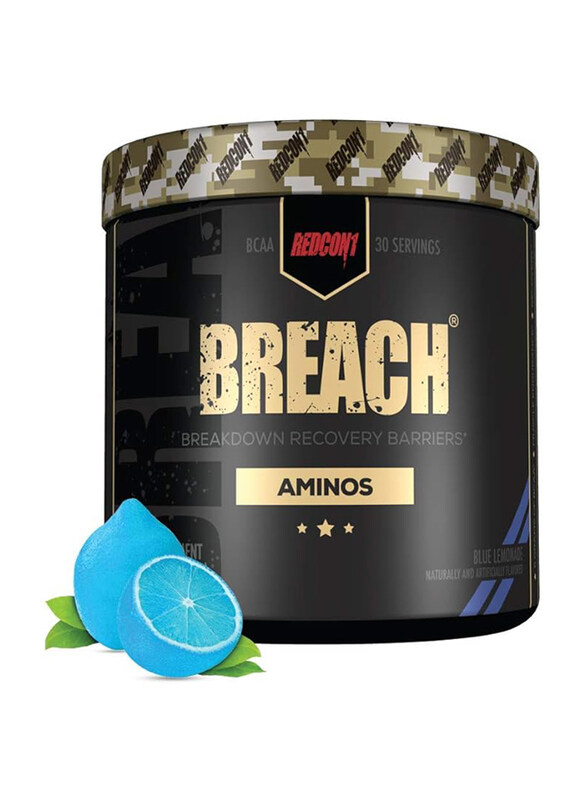 

Redcon1 Breach Aminos Powder, 12.16 oz, Blue Lemonade