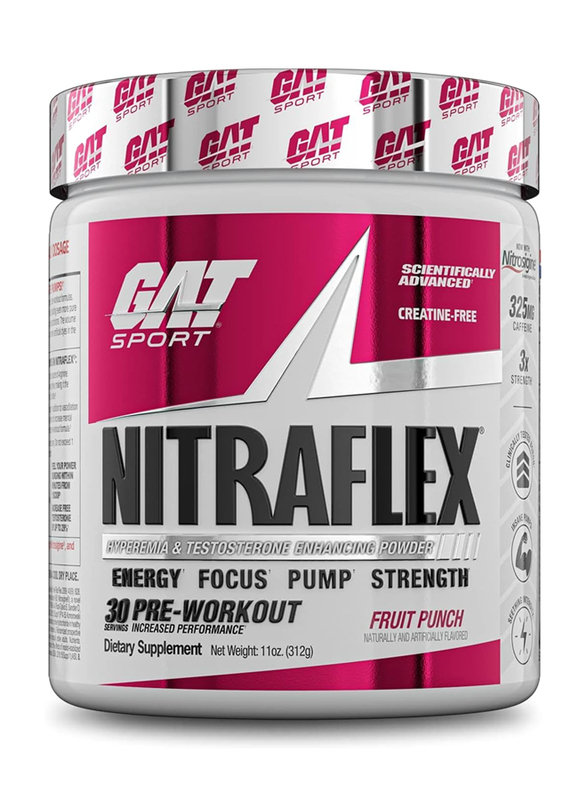 GAT Sport Nitraflex Supplement, 30 Servings, 312gm, Fruit Punch