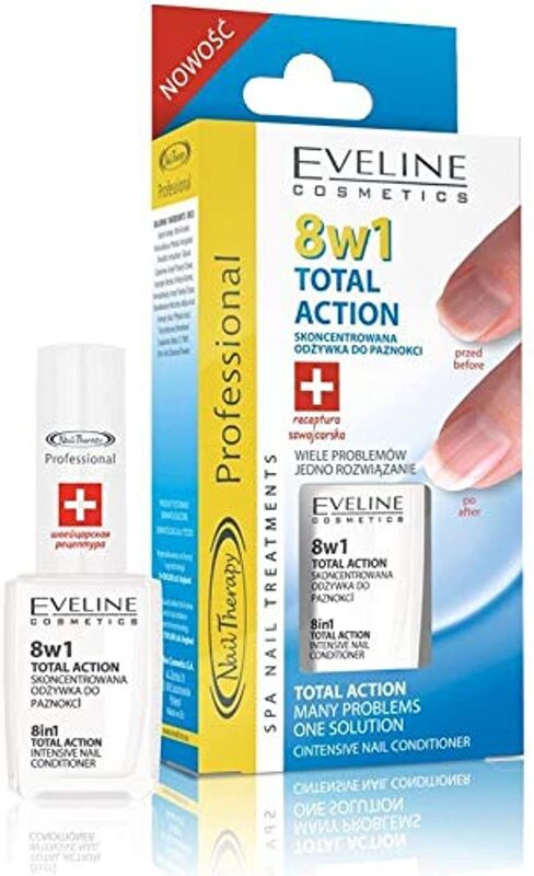 Eveline Nail Therapy 8-in-1 Total Action Intensive Nail Conditioner, Clear