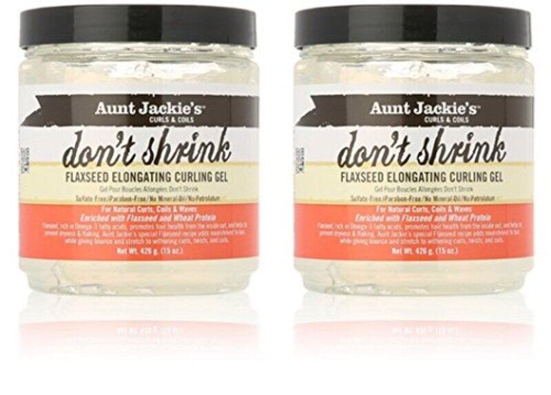 

Aunt Jackie's Curls & Coils Don't Shrink Flaxseed Elongating Curling Gel, 2 x 425g