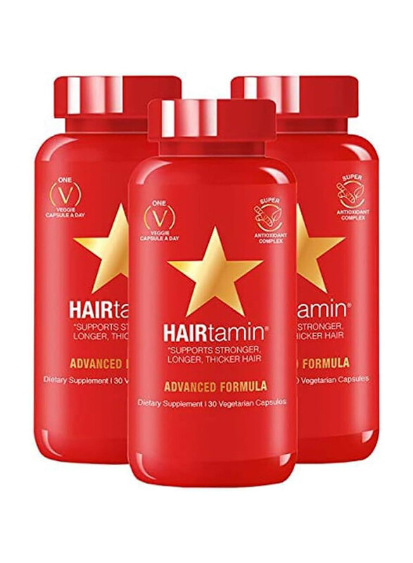 

Hairtamin Gluten-free Healthy Hair Growth Biotin Vitamins Capsules, 3 x 30 Capsules