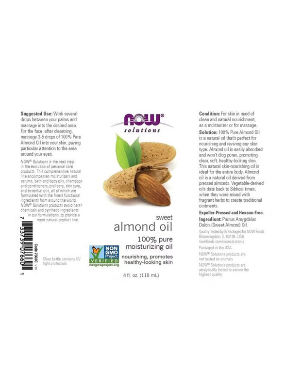 Now Foods Moisturizing Almond Nut Oil, 118ml