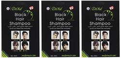 Dexe Hair Dye Shampoo, 3 x 25ml, Black