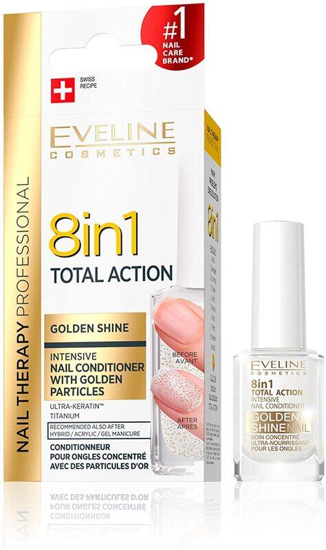 

Eveline Cosmetics Golden Shine Intensive Nail Conditioner 8 In 1 Total Action, 12ml