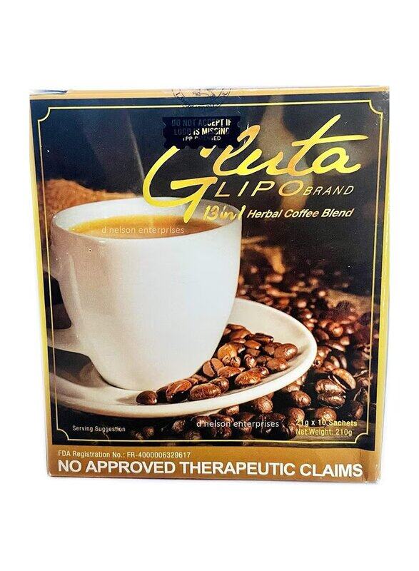 

Gluta Lipo 12-in-1 Slimming Coffee, 10 x 21g