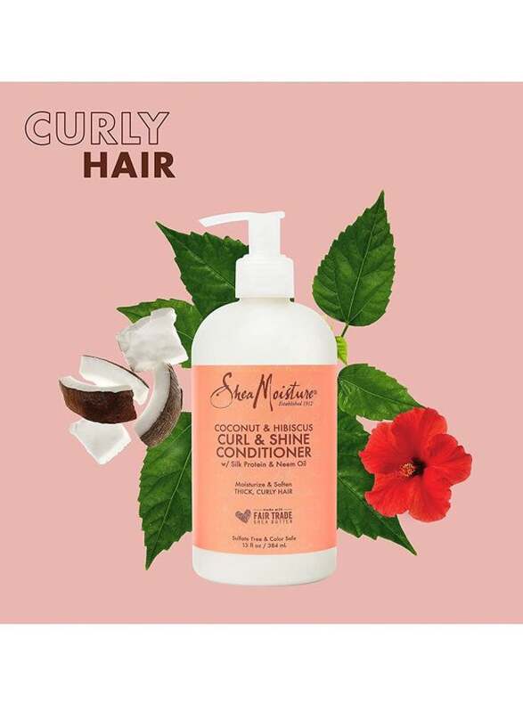 Shea Moisture Coconut and Hibiscus Curl and Shine Conditioner for Curly Hair, 384ml