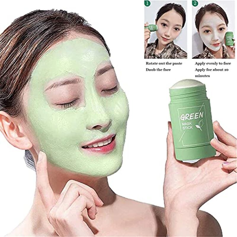 Mengsiqigreen Tea Purifying Clay Stick Mask, 2 Piece