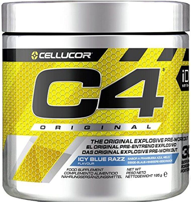 

Cellucor C4 The Original Explosive Pre-Workout Sugar Free Powder, 30 Servings, Icy Blue Razz