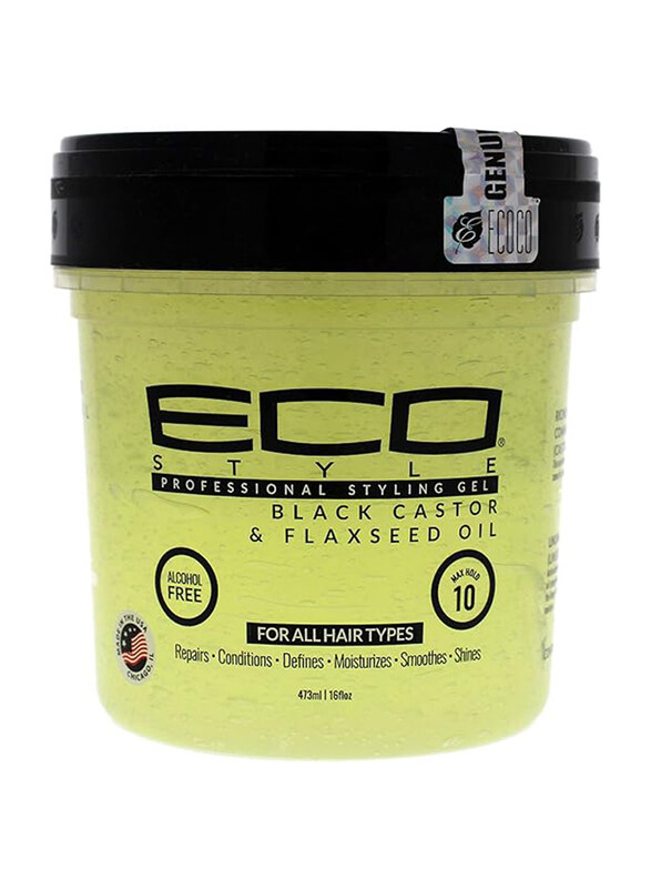

Eco Styler Black Castor & Flax Seed Oil Gel for All Hair Types, 473ml