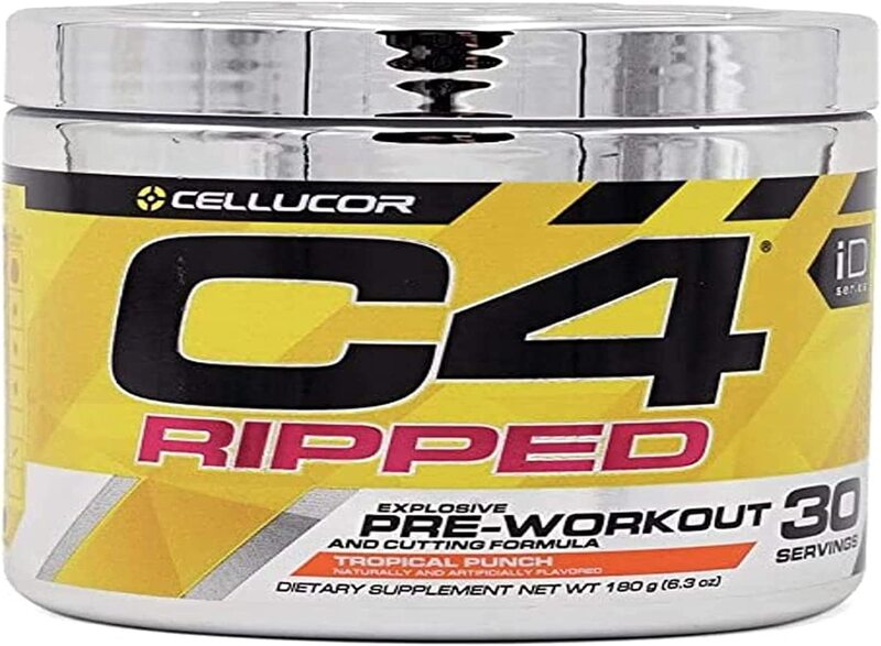 Cellucor C4 Ripped Explosive Pre-Workout Powder, 30 Servings, Tropical Punch