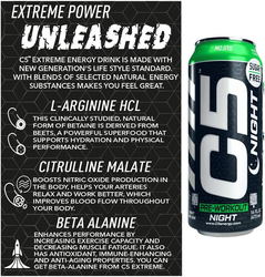 C5 Pre-Workout Night Caffiene Free Energy Drink, 473ml, 12 Piece, Mojito