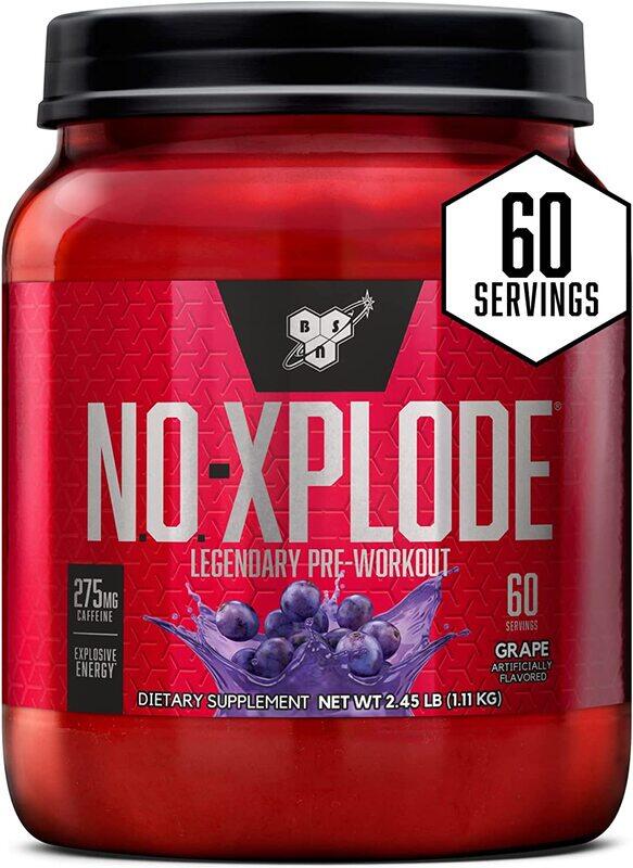 

Bsn N.O.-Xplode Pre Workout Powder, Energy Supplement With Creatine and Beta-Alanine, 1110 gm, Grape