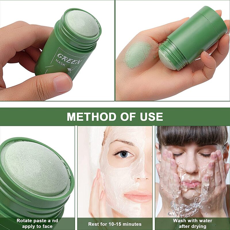 DTDR Green Tea Purifying Clay Stick Mask, 2 Pieces