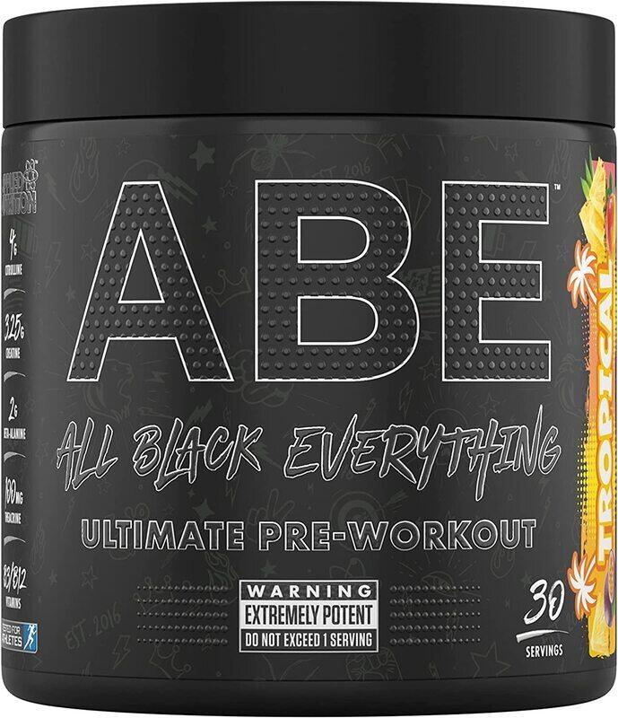 

Abe All Black Everything Pre Workout Energy Supplement Powder, 315 gm, Tropical