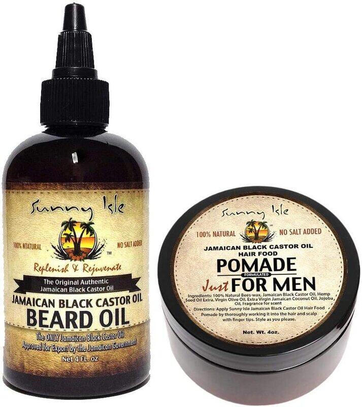 

Sunny Isle Jamaican Black Castor Oil Beard Oil & Pomade, 2 x 4oz, Brown