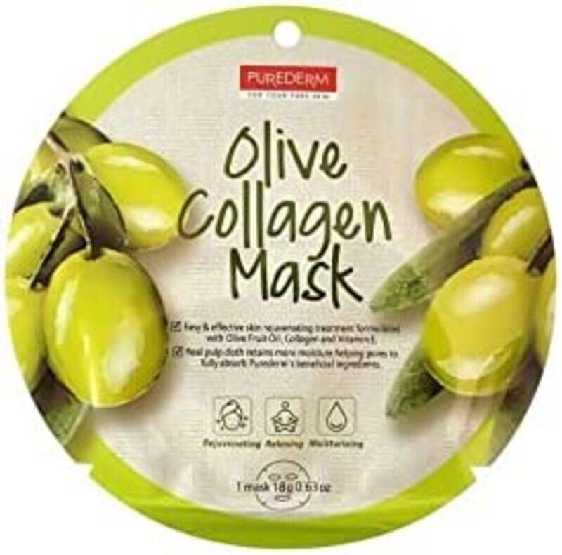 

Purederm Olive Collagen Sheet Mask, 18g