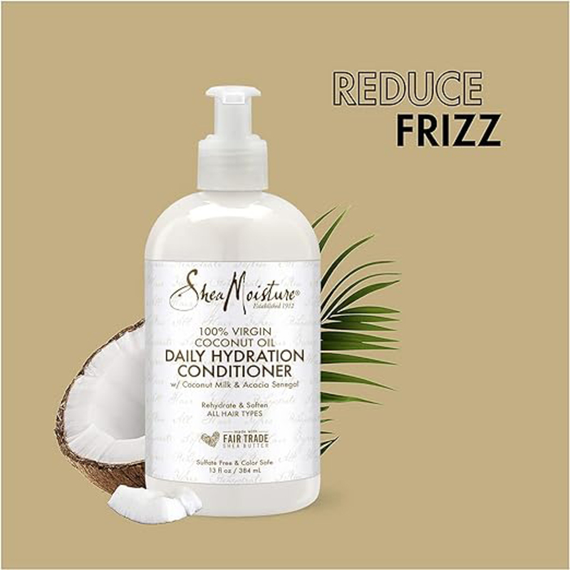 Shea Moisture 100% Virgin Coconut Oil Daily Hydration Shampoo & Conditioner for All Hair Types, 2 Pieces