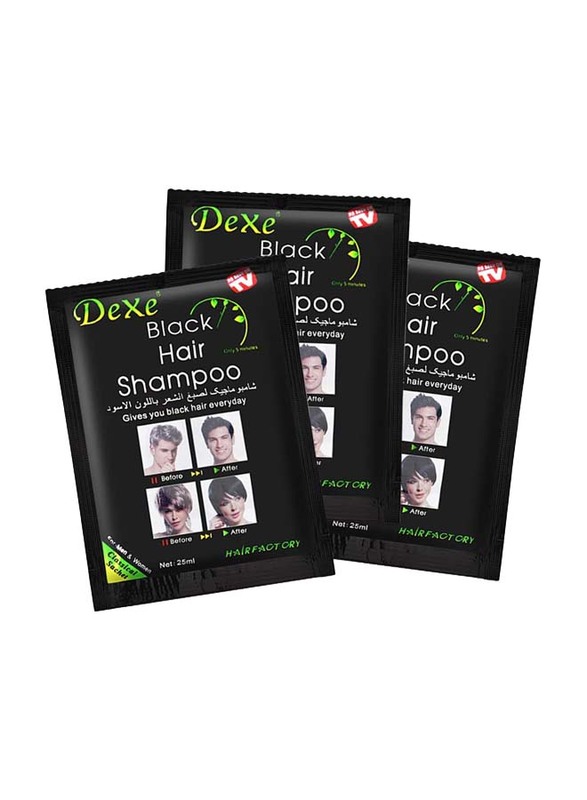 Dexe Instant Natural Ingredients Hair Dye Shampoo, 250ml, Black