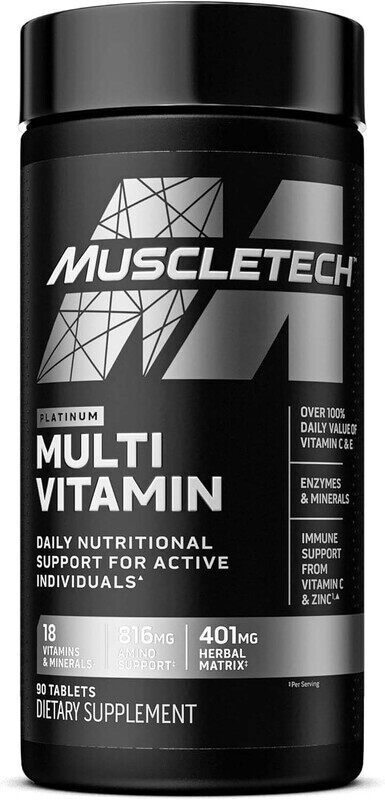 

MuscleTech Platinum Multi Vitamin Tablets, 90 Tablets, Unflavored