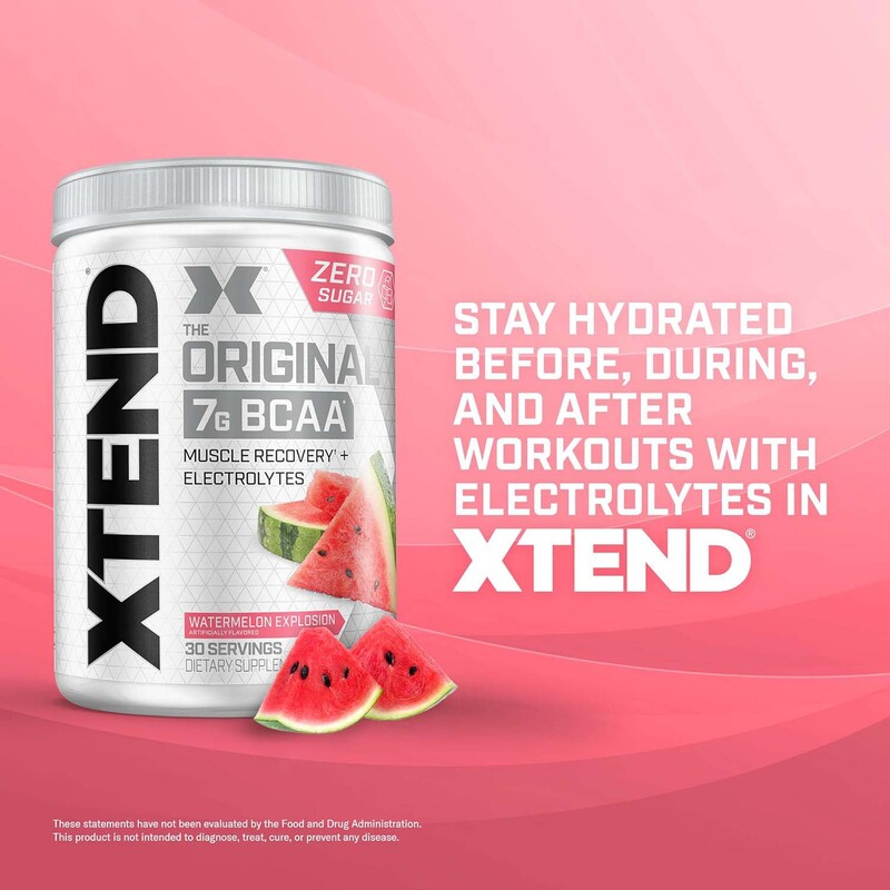 Scivation Xtend Original 7G BCAA Muscle Recovery + Electrolytes, 30 Servings, Watermelon Explosion