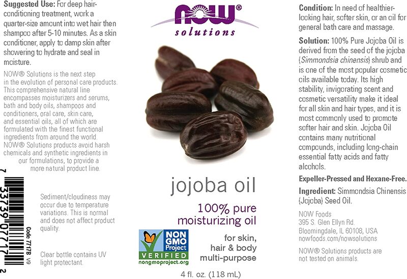 Now 100% Pure Jojoba Oil, 4oz