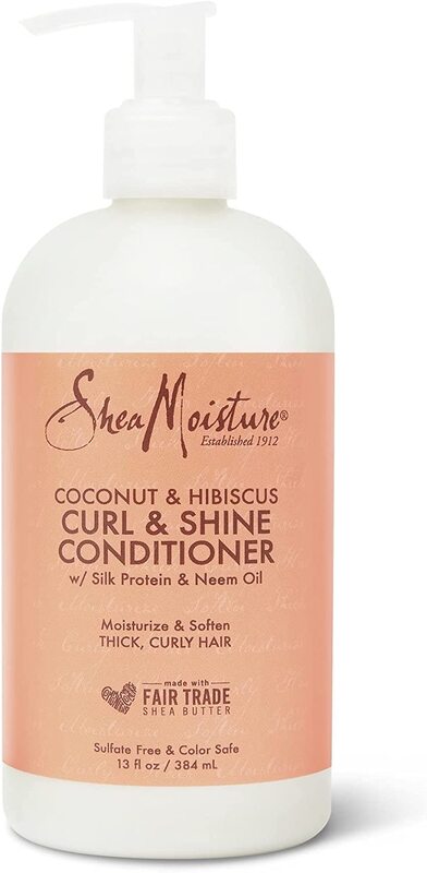 Shea Moisture Coconut & Hibiscus Curl & Shine Conditioner for Thick & Curly Hair, 13oz