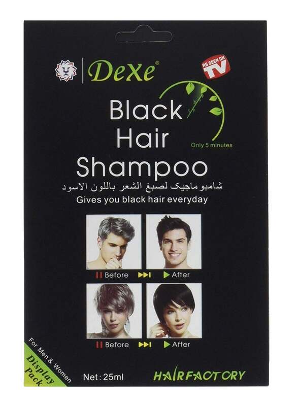 Dexe Instant Hair Dye Shampoo, 3 x 25ml, Black