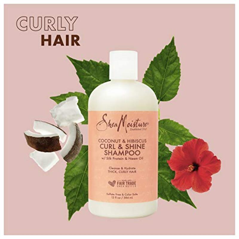 Shea Moisture Coconut & Hibiscus Curl & Shine Shampoo for Curly Hair, 384 ml