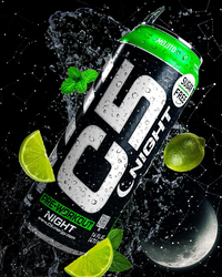 C5 Pre-Workout Night Caffiene Free Energy Drink, 473ml, 12 Piece, Mojito