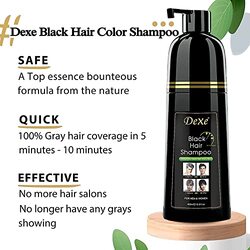 Yimeir Dexe Instant Shampoo Hair Colour, 400ml, Black