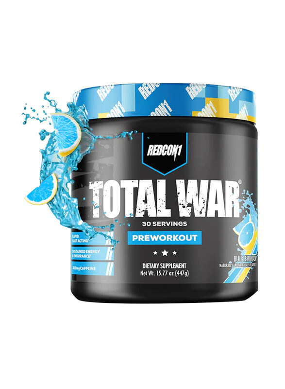 

Redcon1 Total War Pre Workout Dietary Supplement, 30 Servings, Blue Lemonade