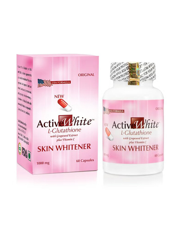 

Active White L-Glutathione High Antioxidants Skin Whitener, 1000mg, 60 Capsules