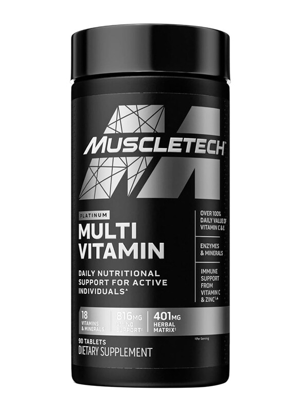 

Muscletech Platinum Multi Vitamin (18 Vitamins & Minerals), 90 Tablets, Unflavoured