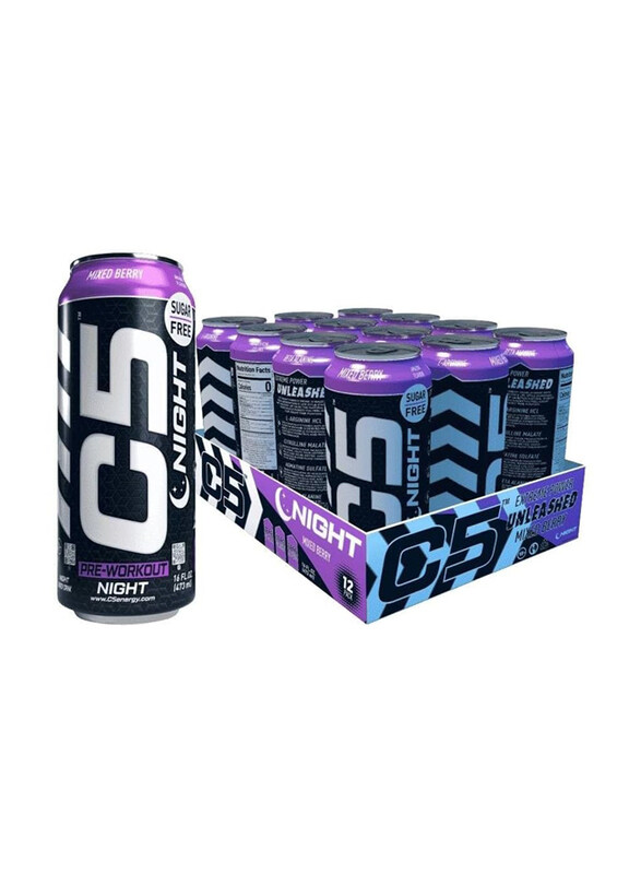 

C5 Energy C5 Pre-Workout Night Caffiene Free Energy Drink, 473ml, 12 Piece, Mixed Berry