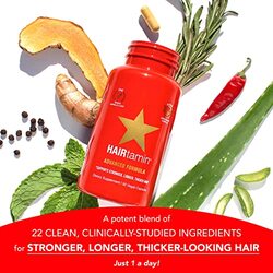 Hairtamine Gluten-free Hair Growth Biotin Vitamins, Pack of 3, 30 Capsules